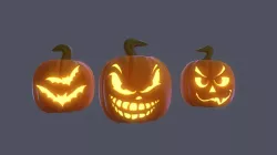 Halloween Pumpkins Pack PBR Low-poly  3D model