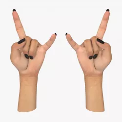 Hand 3d model Female Devil Horns Gesture Low-poly  3D model