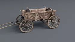 Horse Drawn Cart Low-poly  3D model