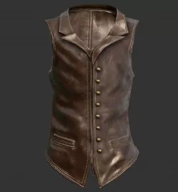 Leather Vest Suit Male Character Low-poly  3D model