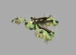 low poly medieval pile Low-poly  3D model