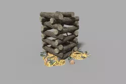 low poly medieval wood pile Low-poly  3D model