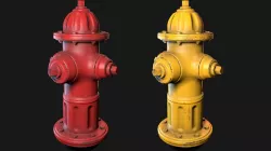 Low Poly PBR Fire Hydrant Low-poly  3D model