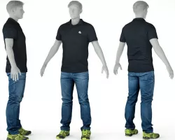 Male Casual Outfit 56 Shirt Trousers Shoes Low-poly  3D model