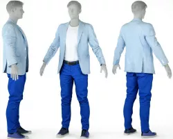 Male Casual Outfit 59 Jacket Shirt Trousers Shoes Low-poly  3D model