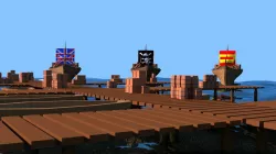 Medieval  Ship Port Low Poly Low-poly  3D model