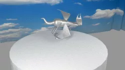 metal dragon with armature 3D model