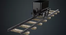 Mining Cart 1A Low-poly  3D model