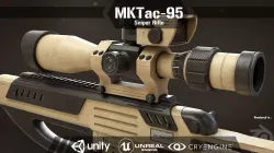 MK Tac-95 Sniper Rifle Low-poly  3D model