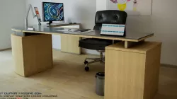 NEC desk and work area