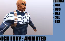 Nick Fury Low-poly  3D model