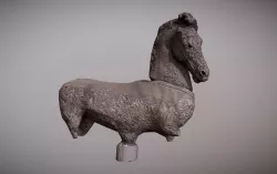 old broken horse statue Low-poly  3D model