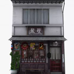 Old Tokyo Barber shop Low-poly  3D model