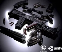 OTs-14 Groza Variants PBR Low-poly  3D model