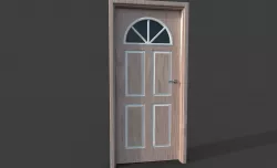 pink wooden door 3D model