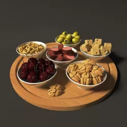 plate with snacks 3D model
