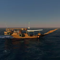 Qatar Boat traditional Dhow And open Ocean fast Render model 3D model