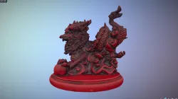 Red Jade Dragon Low-poly  3D model