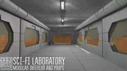 Sci-fi laboratory - modular interior and props 3D model