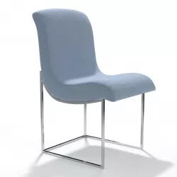 Six Milo Baughman Chrome Scoop Dining Chairs for Thayer Coggin 3D model