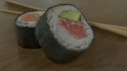 Sushi Rolls and Chopsticks 3D model