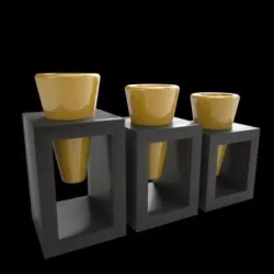 Three Vases 3D model