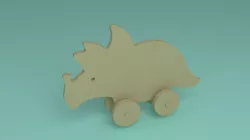 toy wooden Anchiceratops dinosaur 2d 3D model