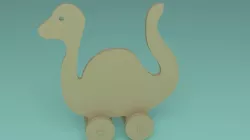 toy wooden Apatosaurus dinosaur 3D model