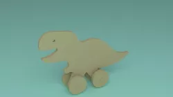 toy wooden trex dinosaur 3D model