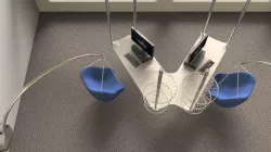 V office desk