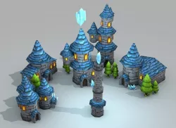 Wizard Tower Pack Low-poly  3D model