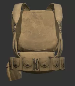World War 2 American Soldier Backpack Low-poly  3D model