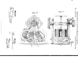 1872 Electro-Magnetic Engine Patent Model, Patent# 122,944