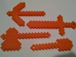 Diamond Minecraft Tools -remix with keychain holes