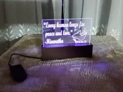 Laser Etched LED Quote with Printed Base