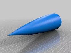 Rocket nosecone (double parabolic profile with conical tip) .stl format