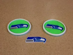 Slightly modified Seahawks Coaster and Logo - Go Hawks!
