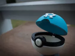 Team Aqua Pokeball, with magnetic clasp