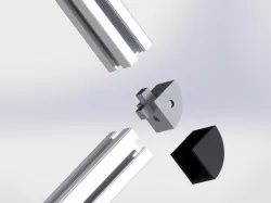 Aluminium profile 2020 6mm plug for 2 profiles and cover