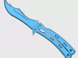 Foldable CsGo buttefly knife (m3)