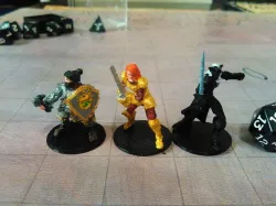 Lady Adventurers! Human Female Fighter, Female Dwarf Cleric, Female Drow Warlock