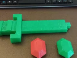 Legend Of Zelda 8 Bit Sword and Rupees