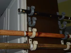 Flute Hook / 1 - 1/2 round stick wall mounter / sword  / arrows / broom / duster / cane / umbrella /////////