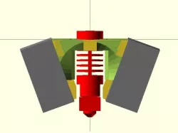 Mini Kossel j-head mount with 40mm PEEK fan and dual 40x40x20mm blowers for layer cooling