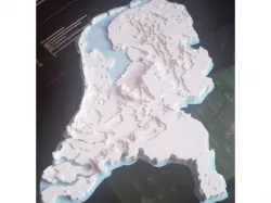Netherlands Topographic 3D Map #MakerEdChallenge 2.0