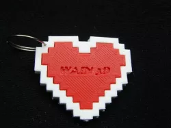 Pixel Heart Key chain