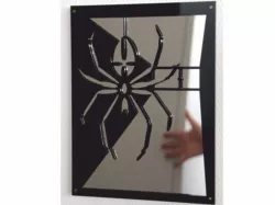 Spidermirror laser cut acrylic picture 12x9"