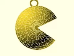 3d Pacman Keyring