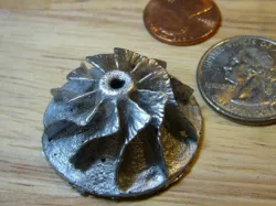 Aluminum turbine rotor cast in ABS mold