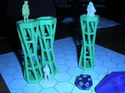 Flying RPG hex grid prop